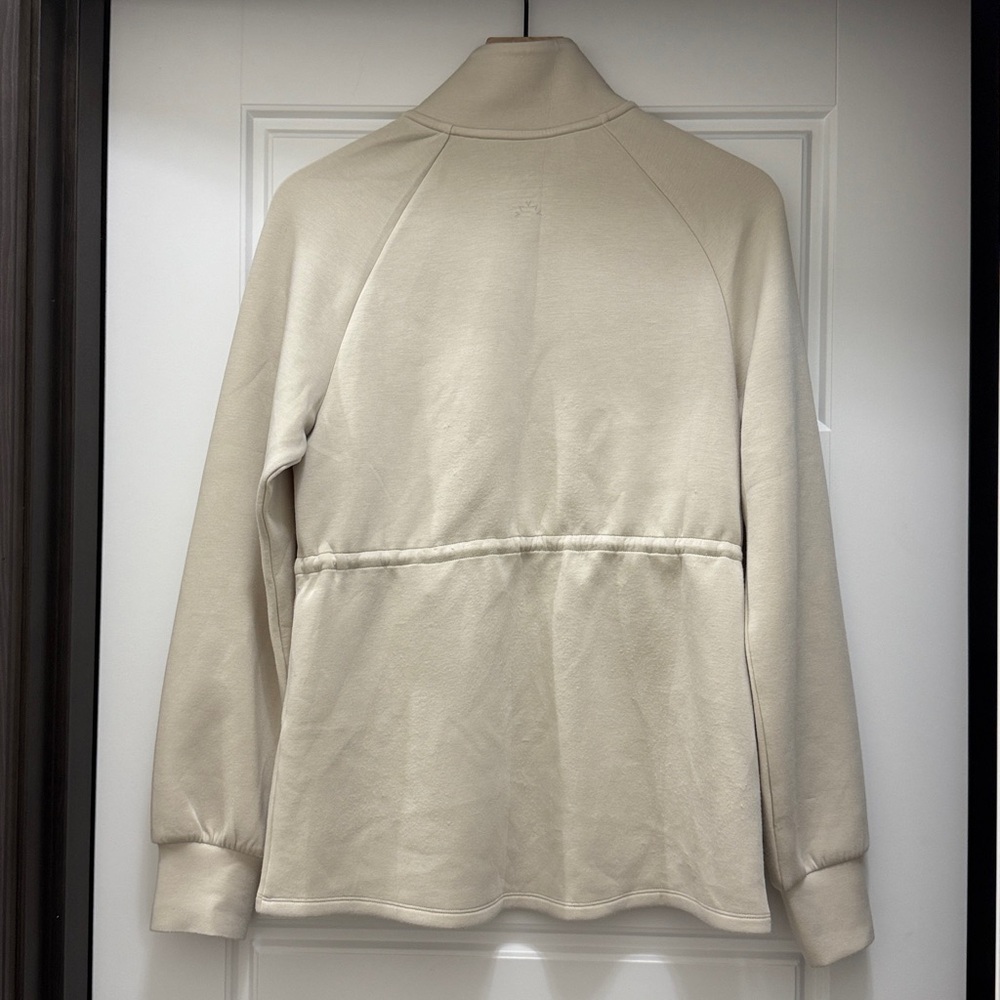 Varley Ailsa Zip Through Midlayer Sweater In Rainy Day Cream White Xs Xsmall View 6